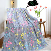 Glow in The Dark Radium Blanket for Kids Super Soft & Warm Glowing Blanket for Toddler All Seasons Baby Blanket Butterfly Theme (50 L x 37 H inch)