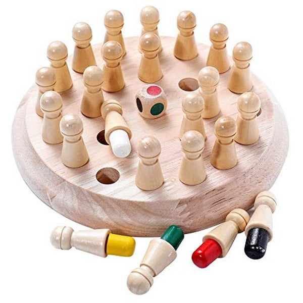 Classic Wooden Color Memory Chess Intelligence Game Kids Toy Gift for Leisure Fun - EK1495