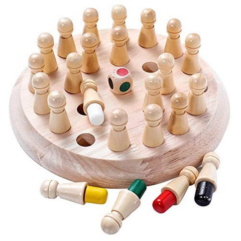 Classic Wooden Color Memory Chess Intelligence Game Kids Toy Gift for Leisure Fun - EK1495