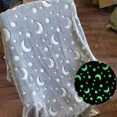 Glow in The Dark Radium Blanket for Kids Super Soft & Warm Glowing Blanket for Toddler All Seasons Baby Blanket Stars Theme (67Inch)