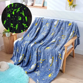 Glow in The Dark Radium Blanket for Kids Super Soft & Warm Glowing Blanket for Toddler All Seasons Baby Blanket UFO Theme (67Inch)