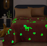 Glow in The Dark Radium Blanket for Kids Super Soft & Warm Glowing Blanket for Toddler All Seasons Baby Blanket Horse with Heart Theme (59 L x 39 H inch)