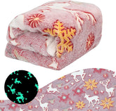 Glow in The Dark Radium Blanket for Kids Super Soft & Warm Glowing Blanket for Toddler All Seasons Baby Blanket Christmas Theme (50 L x 37 H inch)