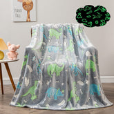 Glow in The Dark Radium Blanket for Kids Super Soft & Warm Glowing Blanket for Toddler All Seasons Baby Blanket DIno Theme (50 L x 37 H inch)