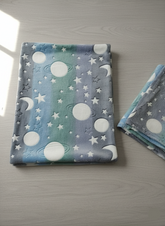 Glow in The Dark Radium Blanket for Kids Super Soft & Warm Glowing Blanket for Toddler All Seasons Baby Blanket Moon and Stars Theme (50 L x 37 H inch)