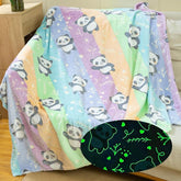 Glow in The Dark Radium Blanket for Kids Super Soft & Warm Glowing Blanket for Toddler All Seasons Baby Panda Pattern Theme (50 L x 37 H inch)