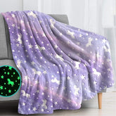 Glow in The Dark Radium Blanket for Kids Super Soft & Warm Glowing Blanket for Toddler All Seasons Baby Purple Unicorn Theme (50 L x 37 H inch)