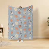 Glow in The Dark Radium Blanket for Kids Super Soft & Warm Glowing Blanket Sports Ball Pattern Theme (59 L x 70 H Inch )