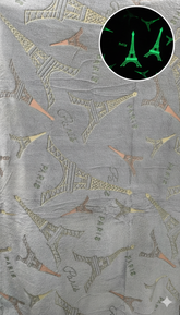Glow in The Dark Radium Blanket for Kids Super Soft & Warm Glowing Blanket Eiffel Tower Pattern Theme (59 L x 70 H Inch )