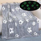 Glow in The Dark Radium Blanket for Kids Super Soft & Warm Football Pattern Theme (59 L x 70 H Inch )