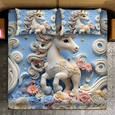 7D Sky Horse Design Bedcover And 2 Pillow Covers (90 X 100 Inch) - EKBB0076