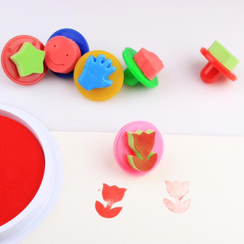 6 Pcs Colourful Stamp With A Small Handle - EKC2145