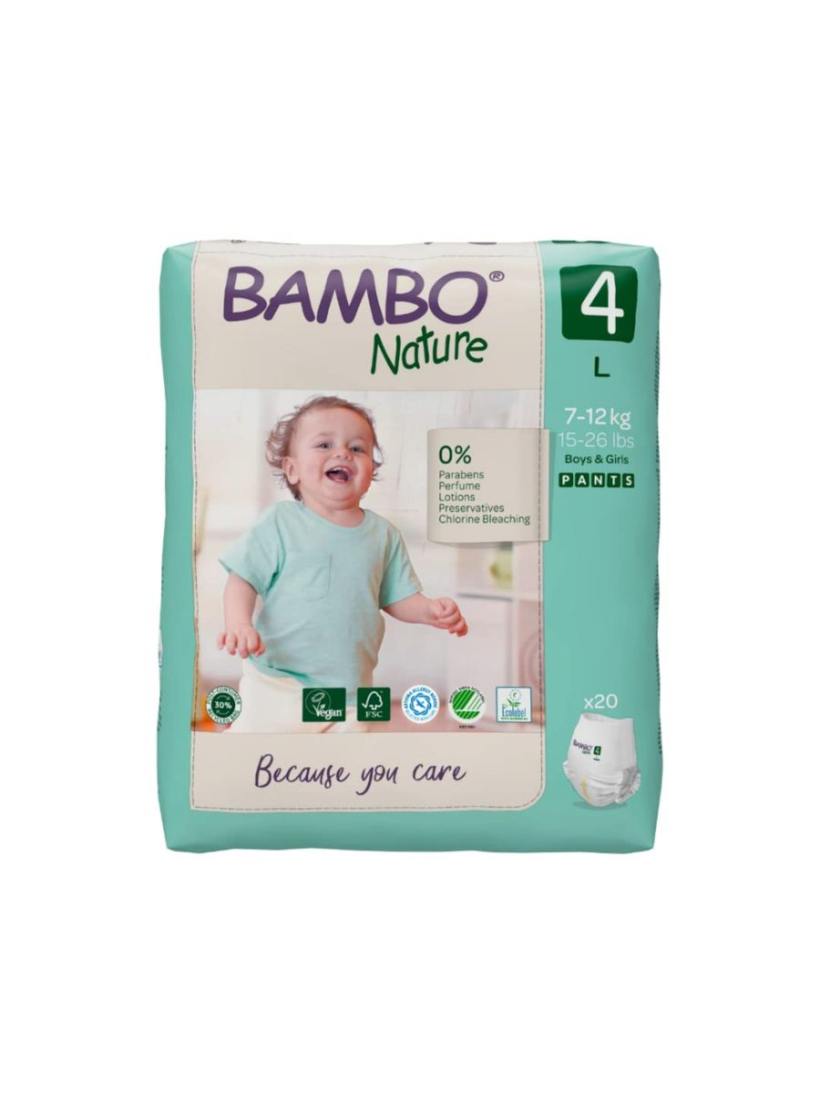 Bamboo Nature Pant Type Diaper For Boys And Girls Pack Of 20 Size - L - EKJB0005