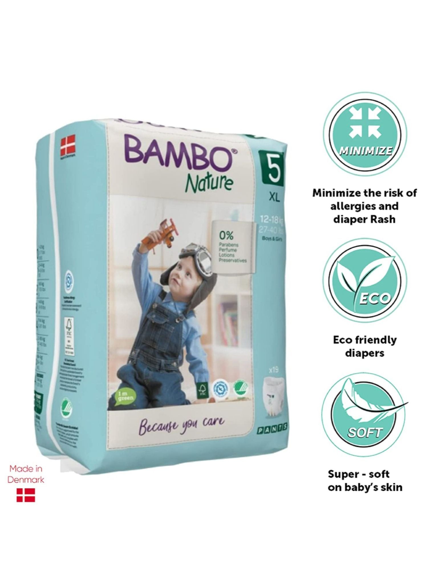 Bamboo Nature Pant  Diaper For Boys And Girls Pack Of 19 Size - Xl - EKJB0006