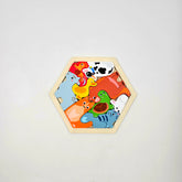 Wooden Hexagon Shape Domestic Animal Stacking Puzzle - EKT3230
