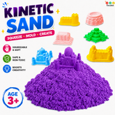Purple Kinetic Sand 1Kg + 6 Mould Moulds – Sensory Play Kit