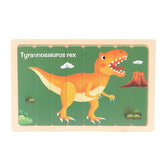 Wooden Double Sided 8Pc Stick Puzzle Dino - EKT3401