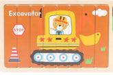 Wooden Double Sided 8Pc Stick Puzzle Vehical - EKT3405