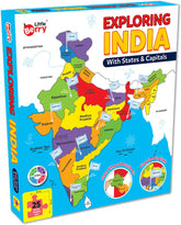 Exploring India With States & Capitals | 25 Foam Puzzle Pieces - EKT3750
