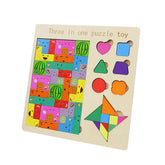 3 in 1 Puzzle with fruits,shapes & tangram - EKT3813