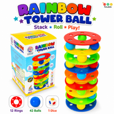 Rainbow Tower Ball Set Of 12 Rings |ÊInteractive Toy - EKT3836