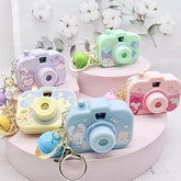 Led Camera Keychain With Cartoon Light Projector And Bell Charm 1 Pcs Random Colour - EKT3876