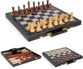3 In 1 Wooden Magnetic Chess And Checkers Backgammon Board 24 X 24 Cm - EKT3993