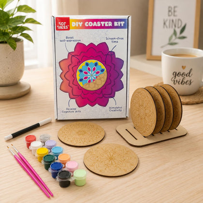 DIY Coaster Painting Kit with Stand Art and Craft - EKT4123