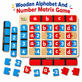 Wooden Alphabet And Number Matrix Game - EKW0276