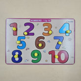 Extrokids Wooden 1 to 10 Number Peg Board For Kids - EKW0289