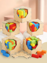 Wooden Tetris Cube 1pc Random Design will be shipped - EKT2705