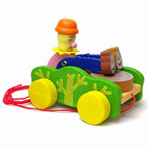 1 Clown Pull Along Wooden Toy Will be shipped - EKT3626