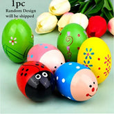 Wooden Egg Shaker Toy | Colorful Rattle (One Random Design Shipped)