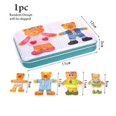 Wooden Panda Puzzle With Tin Box 1Pc Random Design Will Be Shipped - EKT3332