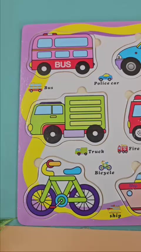 Wooden Vechiles Board  - EKT2235