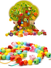 Wooden Toy Lacing the Rope with beads Game - EKT0961