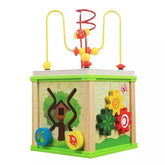 Wooden Multi-Functional Beads Game Puzzle with Cogwheel, Sorting, & Clock Toy