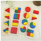 Wooden geometrical shape building block, Teaching Resources classic building blocks toy children Mo - EKT1010