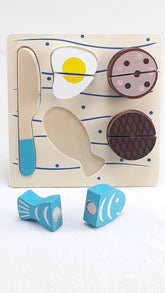 Wooden Fruit Cutting Set Toy | Realistic Sliceable Fruits with Velcro | Cooking Play House Set | Educational Toys Kids 3 + Years NON VEG2 - EKT1305