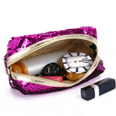 Extraordinary Creativity Sequin and Canvas Pencil Case, Pencil Bag Cosmetics Makeup Colorful & Useful pure handmade POUCHPURPPLE - EKC1320