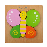 Extrokids Wooden 6x6 puzzle board printed Butterfly - EKT1367