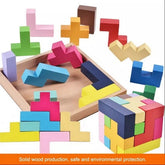 Extrokids Wooden educational Cube puzzle game,Puzzle wood Tetris game wisdom puzzle toy, Kids woo - EKT1405
