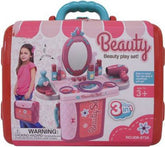 Girls Makeup Toys Kids Toy Pretend Play Set Makeup Toys in Suitcase 3 in 1 Beauty Set - EKT1478