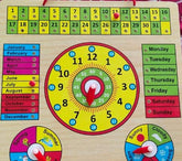 Extrokids Wooden Multifunctional Learning Clock, Calendar, Days, Months, Weather, Seasons,Toy for Kids with Pins - EKT1513