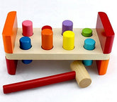 Extrokids Wooden Table Piling Toy with Hammer Toy for Kids - EKT1528