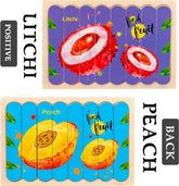 Extrokids Wooden Double Sided 8Pc Stick Puzzle Litchi with Peach - EKT1647