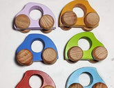 Extrokids Wooden Colourful Toy Car Pack of 6 Cars with Different Colour - EKT1687
