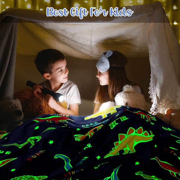Magic Glow In The Dark Blanket Dinosur Theme - EKBB0019