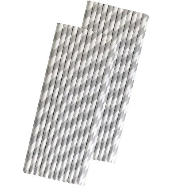 Paper Straw Glitter Shaded 25pcs Random Design Will Be Shipped - EKC2129