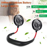 Extrokids Wearable Neck Mini Fan Led with Dual Wind Head for Traveling Outdoor Office Room White Color - EKH0099